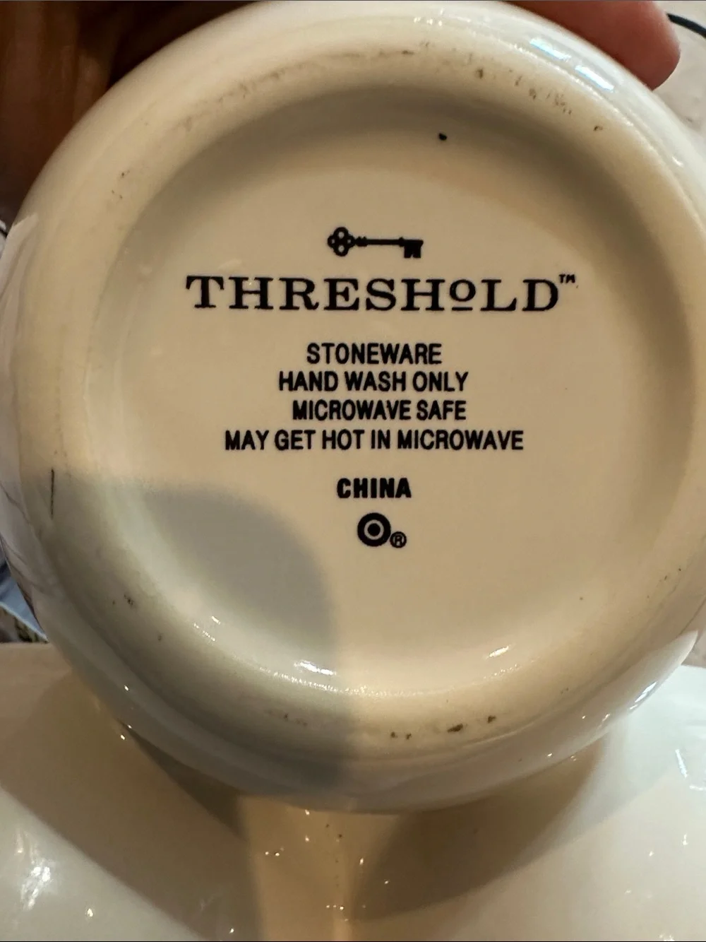 Threshold Cream Ceramic 3-Bowl Server with Gold Deer Accent
